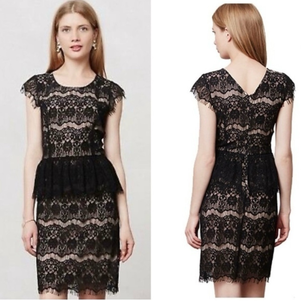 Anthropologie peplum lace dress size xa